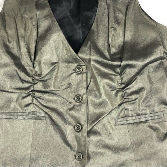 Charlotte Russe Olive Shimmer Vest size Medium - Picture 3 of 8
